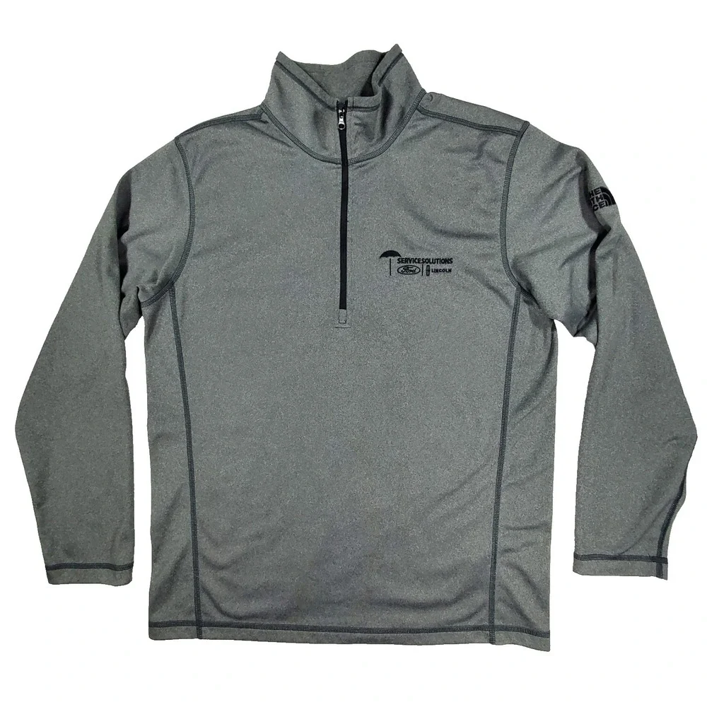 The North Face 1/4 Zip‎ Pullover Gray Ford Lincoln Service Solutions Mens Large